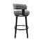 Armen Living Naomi and Lorin 3-Piece Counter Height Dining Set in Black Metal and Gray Faux Leather SETNMLRGRBL3 - alternate 7